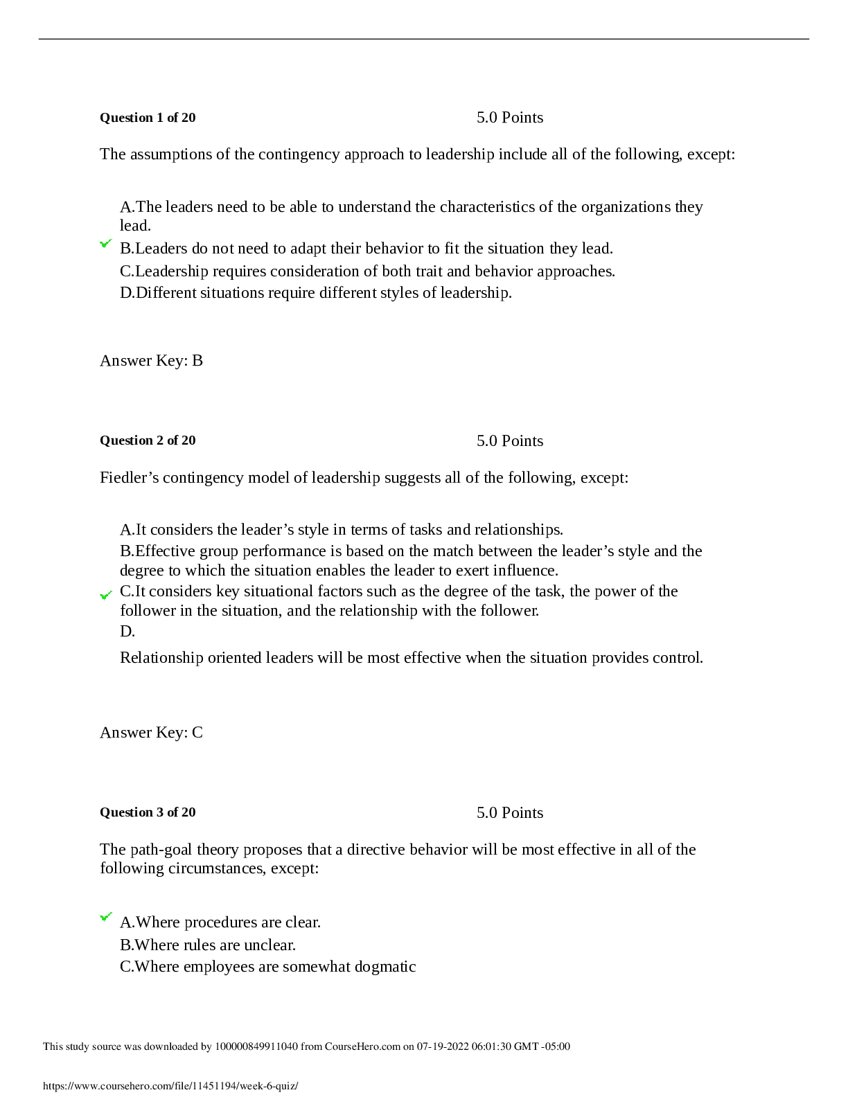 Preview image for MGMT201 Week 6 Quiz Latest 2018